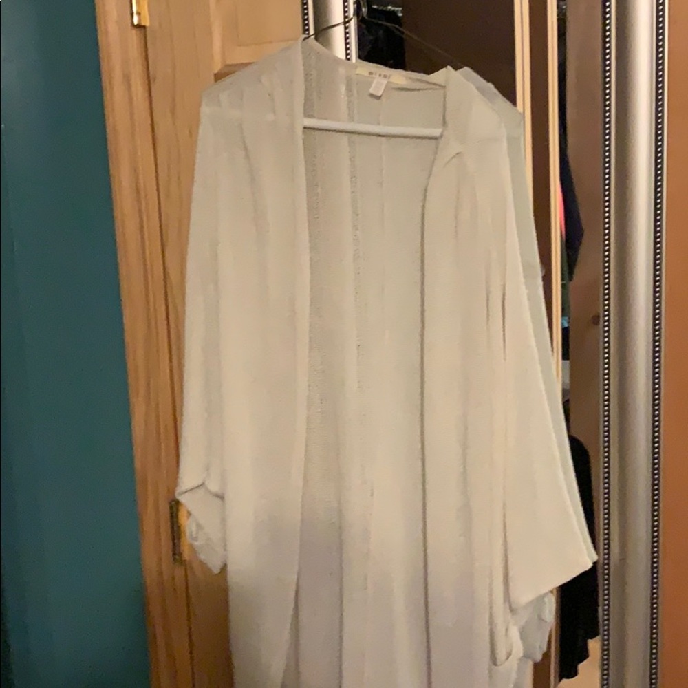 Tan knee length light weight cardigan